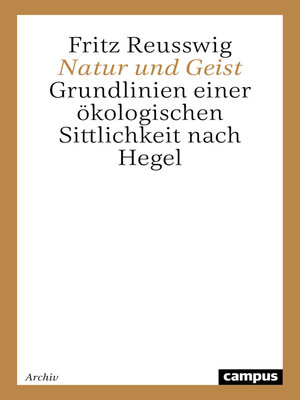 cover image of Natur und Geist